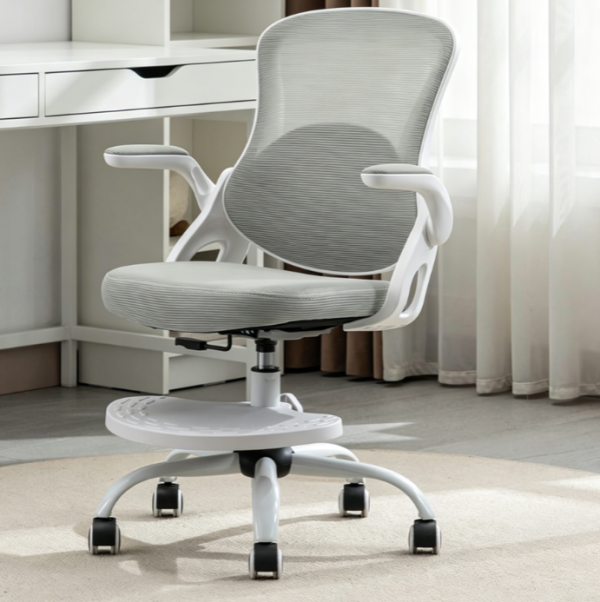 Height Adjustable Swivel Mesh Kids Desk Chair with Wheels – Grey